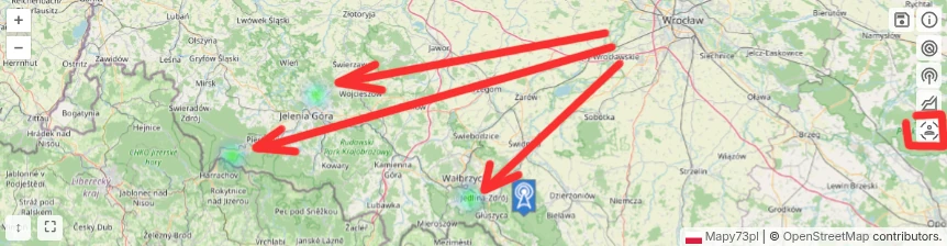 mapa zasięgu przemiennika